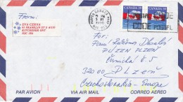 K3636 - Canada (1990) N2E 200: Postal Code / Code Postal (machine Postmark), Stamps. Flags - Cartas & Documentos