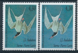 [11] Variété : N° 2931 Audubon Fond Bleu Au Lieu De Bleu-vert Sterne Grise + Normal ** - Neufs