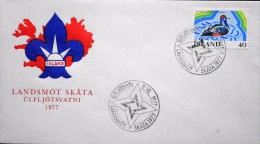 Iceland 1977   Minr.524  Special Cancel Cover  Landsmot Skata Ulfljotsvatni 17-7-1977  ( Lot 2917   )Scouts - Covers & Documents
