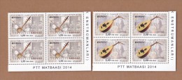 AC- TURKEY STAMP - EUROPA 2014 NATIONAL MUSICAL INSTRUMENTS MNH BLOCK OF FOUR 2014 - Neufs