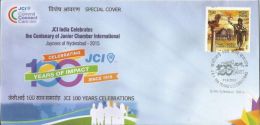 Junior Chamber International, Jaycees Of Hyderabad, JCI 100 Years Celebration,Indien Special Cover 2015 - Brieven En Documenten