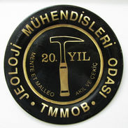 AC - 20th ANNIVERSARY OF CHAMBERS OF GEOLOGICAL ENGINEERING OF TURKEY 1974 - 1994 COPPER PLATE - Plaques En Tôle (après 1960)