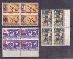 AC - TURKEY STAMP - 50th ANNIVERSARY OF TURKISH AIRFORCE MNH BLOCK OF FOUR 01 JUNE1961 - Nuovi