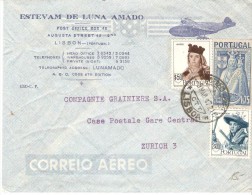 CARTA CIRCULADA DE PORTUGAL PARA A SUISSA - Covers & Documents