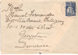 CARTA CIRCULADA DE PORTUGAL PARA DEMERARA (GUIANAS) - Storia Postale