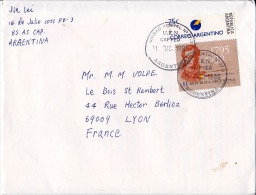 ARGENTINE ARGENTINA 1995  Enveloppe Ayant Voyagé Vers Lyon   Affranchissement Antonio José De Sucre - Cartas & Documentos