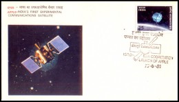 India, 1981, APPLE - India´s First Experimental Communications SATELLITE, Special Cover, Space, Science, Launch. - Azië