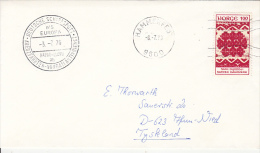 FOLKLORE MOTIFFS SATMP, MS EUROPA SHIP POST POSTMARK ON COVER, 1976, NORWAY - Covers & Documents