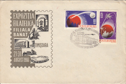 SPACE, COSMOS, SATELLITE, STAMPS ON TIMISOARA PHILATELIC EXHIBITION SPECIAL COVER, 1966, ROMANIA - Briefe U. Dokumente