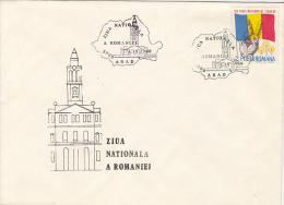 DECEMBER 1ST- ROMANIAN NATIONAL DAY, SPECIAL COVER, 1990, ROMANIA - Cartas & Documentos