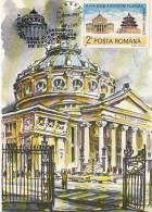 BUCHAREST ROMANIAN ATHENEUM, CM, MAXICARD, CARTES MAXIMUM, 1991, ROMANIA - Maximumkaarten