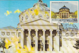 BUCHAREST ROMANIAN ATHENEUM, CM, MAXICARD, CARTES MAXIMUM, 1995, ROMANIA - Cartes-maximum (CM)