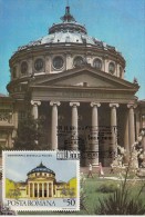 BUCHAREST ROMANIAN ATHENEUM, CM, MAXICARD, CARTES MAXIMUM, 1998, ROMANIA - Tarjetas – Máximo