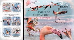 Mozambico 2011, Birds, Flamingoes, 6val In BF +BF - Flamencos