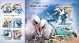 Mozambico 2011, Birds, Albatroses, 6val In BF +BF - Albatros & Stormvogels