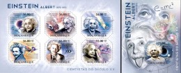 Mozambico 2011, Einstein, 6val In BF +BF - Albert Einstein