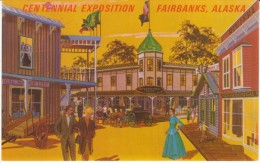 Fairbanks, Alaska Centennial Exposition Gold Rush Town Exhibit Area, C1960s Vintage Postcard - Fairbanks