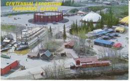 Fairbanks, Alaska Centennial Exposition Aerial View Exhibit Area, 'Nenana' Stern Wheeler Boat, C1960s Vintage Postcard - Fairbanks