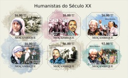 Mozambico 2011, Mother Teresa, Mandela, M. L. King, 6val In BF - Mother Teresa