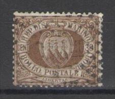 SAN MARINO 1877 CIFRA O STEMMA 30 C. USATO - Used Stamps