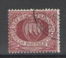 SAN MARINO 1892 CIFRA O STEMMA 15 C. USATO - Usados