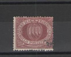 SAN MARINO 1877 CIFRA O STEMMA 25 C. USATO - Gebraucht