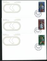 1975  Montreal Olympics: Track And Field: Pole Vault, Marathon, Hurdles  Sc 664-6  Set Of 3 FDCs - 1971-1980