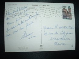 CP Pour FRANCE TP 1,30 OBL.MEC.12-8-82 UUSIKAUPUNKI - Storia Postale