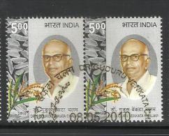 INDIA, 2010, FIRST DAY CANCELLED, PAIR,  Dr Guduru Venkata Chalam, - Used Stamps