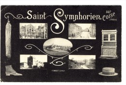 Carte Postale Ancienne Fantaisie Saint Symphorien Sur Coise - Multivues - Saint-Symphorien-sur-Coise