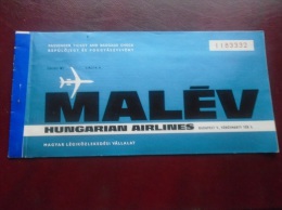 Hungary  MALEV Airline  Ticket Budapest Dubrovnik  1974      D133576.25 - Europe