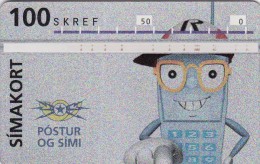 Iceland, ICE-D-09, 100 SKREF, 1993 Telephone Man, 2 Scans. - Iceland