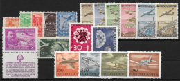 YUGOSLAVIA CONJUNTO DE SERIES AÉREAS - Airmail