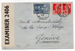 1943 - ENVELOPPE De ALGER Pour GENEVE (SUISSE) Avec CENSURE (VOIR DOS) - Lettres & Documents