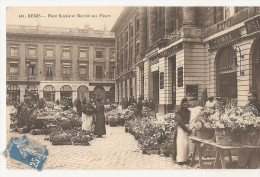 Marne - 51 - Reims - Place Royale Et Marché Aux Fleurs 1920 - Reims