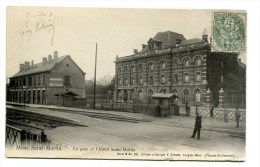 CPA  54  :  MONT ST MARTIN   La Gare Et Hotel  1907   VOIR   DESCRIPTIF  §§§ - Mont Saint Martin