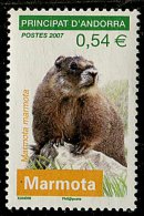 (cl. 2 - P.23) Andorre Français  ** N° 634 (ref. Michel Au Dos) - La Marmotte - - Unused Stamps