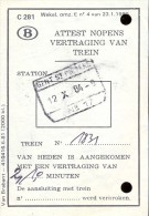 Attest Nopens Vertraging Trein- Spoorwegen - Stempel Station Gent St Pieters - 12 Oct 1984 - Autres & Non Classés