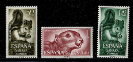 (cl. 2 - P.25) Sahara Espagnol ** N° 222 à 224 (ref. Michel Au Dos) - Ecureuils - - Spanish Sahara