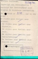 Attest  Trein Onderbroken Vakbondsaktie  - Spoorwegen - Stempel Station Zottegem - 30 Jan 1986 - Other & Unclassified