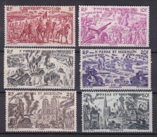 SAINT PIERRE ET MIQUELON - AÉRIEN -6 TIMBRES NEUFS SÉRIE DU N° 12 AU 17 DE 1945 - Unused Stamps