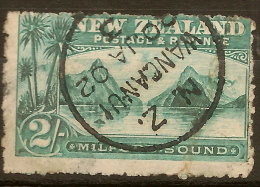 NZ 1898 2/- Milford Sound SG 269 U #QM195 - Used Stamps