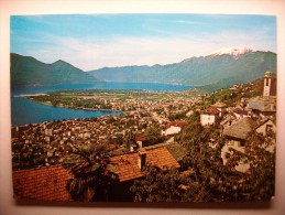 Carte Postale Suisse Brione Vista Su Locarno (oblitérée 1988 Timbre Helvetia 80) - Brione Sopra Minusio
