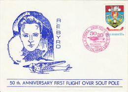 R.E. BYRD, FIRST FLIGHT OVER SOUTH POLE, SPECIAL COVER, 1979, ROMANIA - Voli Polari