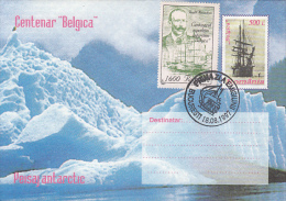 BELGICA EXPEDITION IN ANTARCTICA, SHIP, COVER STATIONERY, ENTIER POSTAL, OBLIT FDC, 1997, ROMANIA - Spedizioni Antartiche