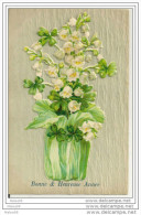 CARTE  DECOUPIS,,,,,,,,CARTE A SYSTEME    ,,,, MUGUET  ,,TREFLES ,,,   CARTE ECRITE ,,,TBE,,, - Bloemen