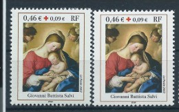 [11] Variété : N° 3531 Croix-Rouge Battista Salvi Fond Jaune Au Lieu D'orangé + Normal ** - Unused Stamps