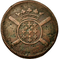 Monnaie, FRENCH STATES, LILLE, 10 Sols, 1708, Lille, TB+, Cuivre, KM:6 - 1643-1715 Luigi XIV El Re Sole