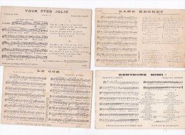 Lot 7 CHANSONS Vous êtes Jolie, Rentrons Mimi, Le Cor, Sans Regret, Amour Noir & Blanc, Le Chef D'Oeuvre, L' Empreinte " - Muziek En Musicus