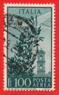 1948/52 (A142/l) Torre Del Campidoglio Lire 100 (filigrana Ruota III) - Usato - Leggi Il Messaggio Del Venditore - Poste Aérienne